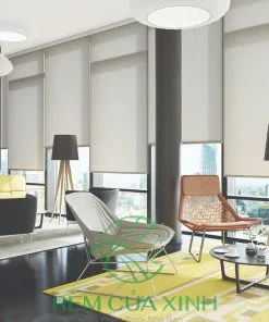 Rèm cuốn trơn che nắng cửa sổ văn phòng