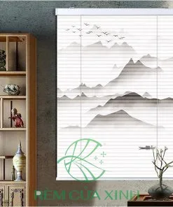 Rèm sáo nhôm in tranh họa tiết cao cấp