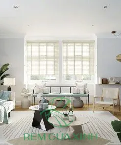 Rèm Nhựa Giả Gỗ Màu Trắng Sankaku