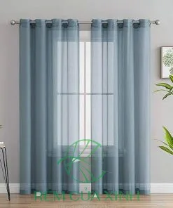 Rèm Vải Voan Màu Xanh Dusty Blue