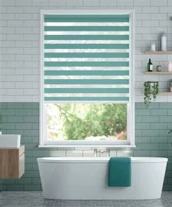 Rèm cầu vồng cửa sổ Asia màu xanh hiện đại