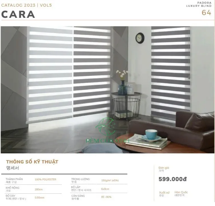 Rèm Cầu Vồng Hàn Quốc Padora Cara