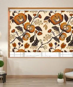 Rèm cuốn hoa văn họa tiết bông hoa