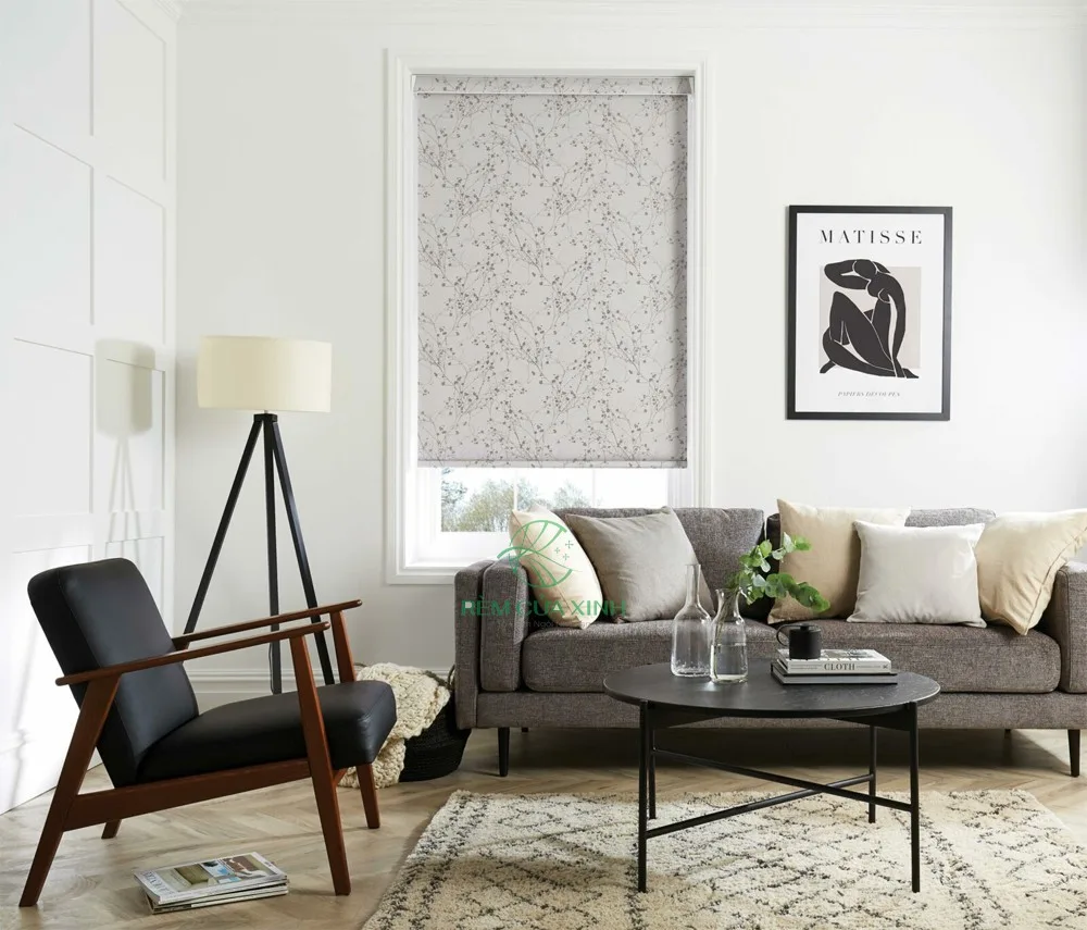 Rèm cuốn cửa sổ phòng khách hiện đại