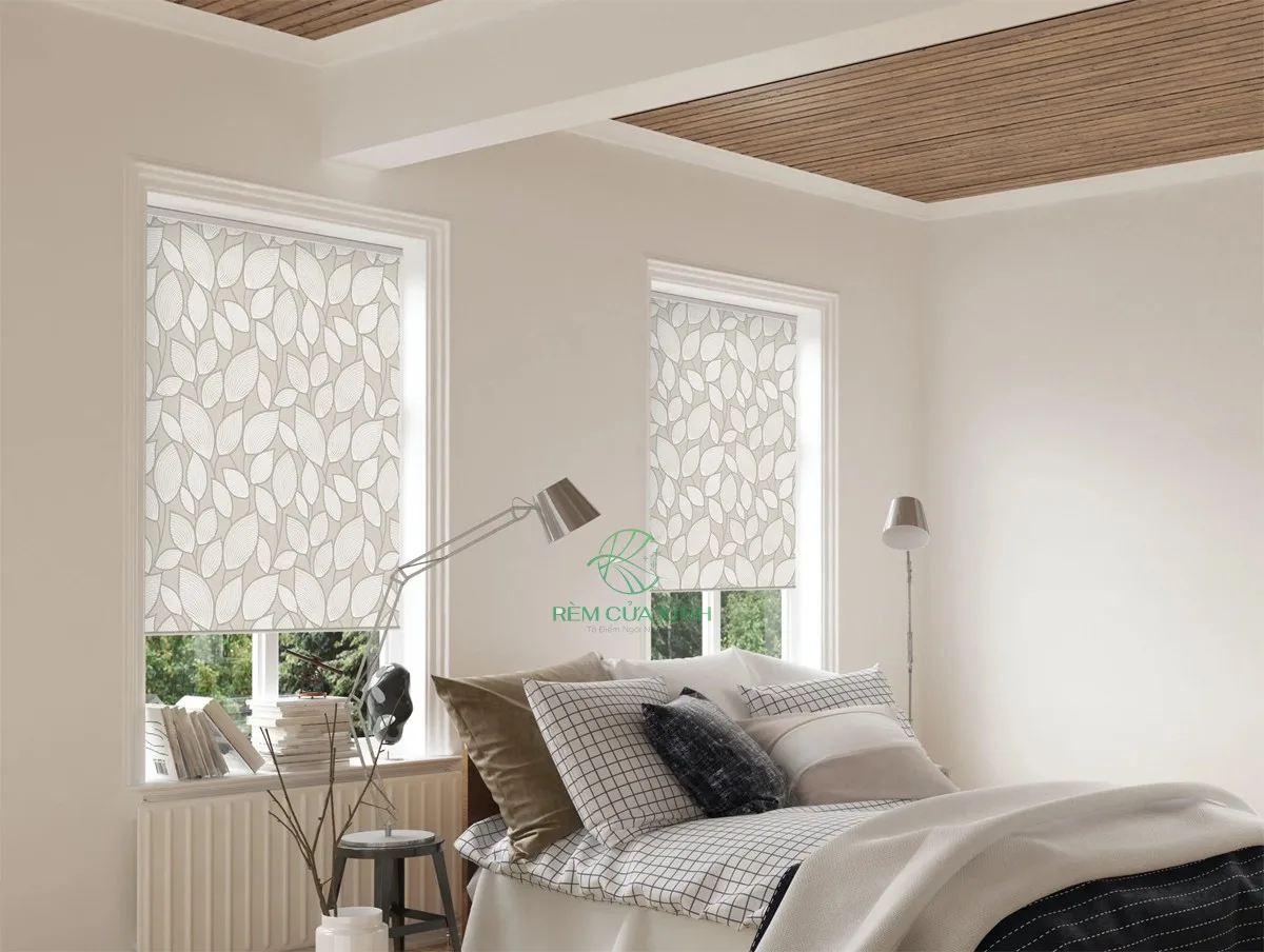Rèm cuốn vân hoa lá cửa sổ cao cấp