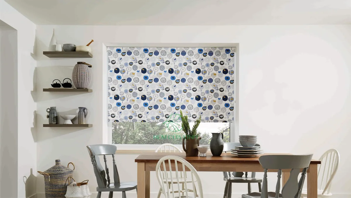 rèm cuốn hoa văn đẹp