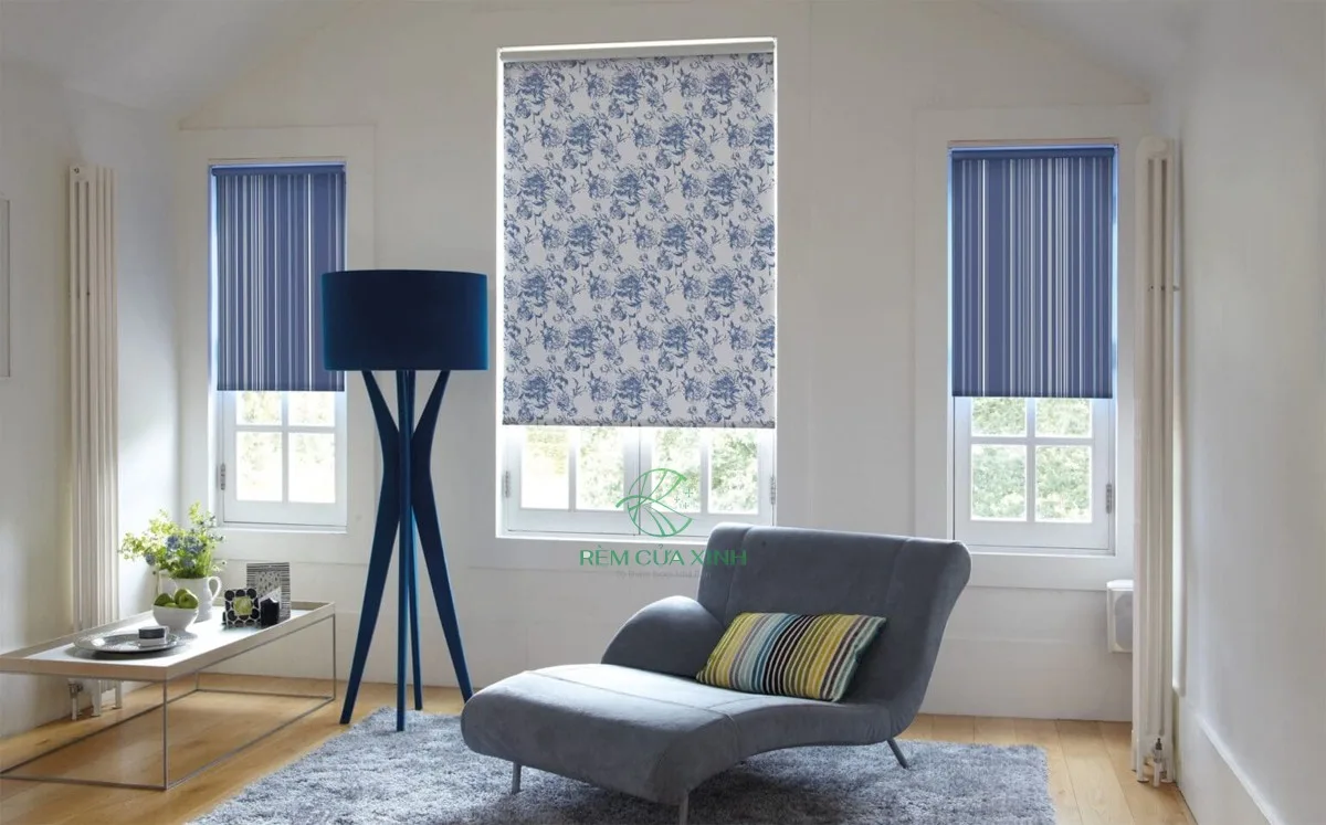 mành cuốn họa tiết bông hoa