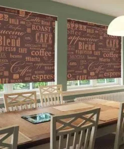 Rèm cuốn in logo quán cafe nhà hàng