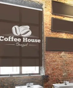 Rèm cuốn in logo quán cafe nhà hàng