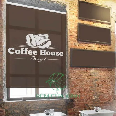 Rèm cuốn in logo quán cafe nhà hàng