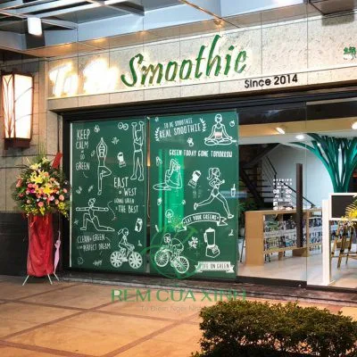 Rèm cuốn in logo quán cafe nhà hàng