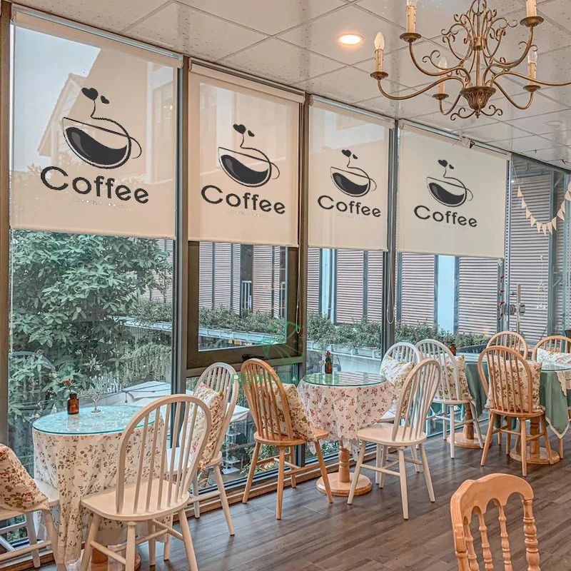 Rèm cuốn in logo quán cafe nhà hàng