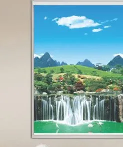 Rèm Cuốn In Tranh Phong Cảnh Thác Nước
