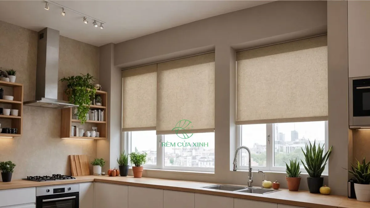 mành cuốn cửa sổ phòng bếp