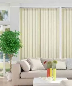 Rèm Sáo Lá Dọc Văn Phòng Màu Kem Chống Sáng
