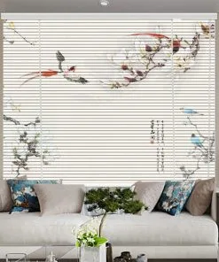 Rèm sáo nhôm in tranh chống nắng cản sáng