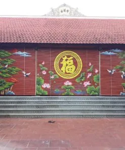 Rèm tre trúc trang trí nhà thờ họ