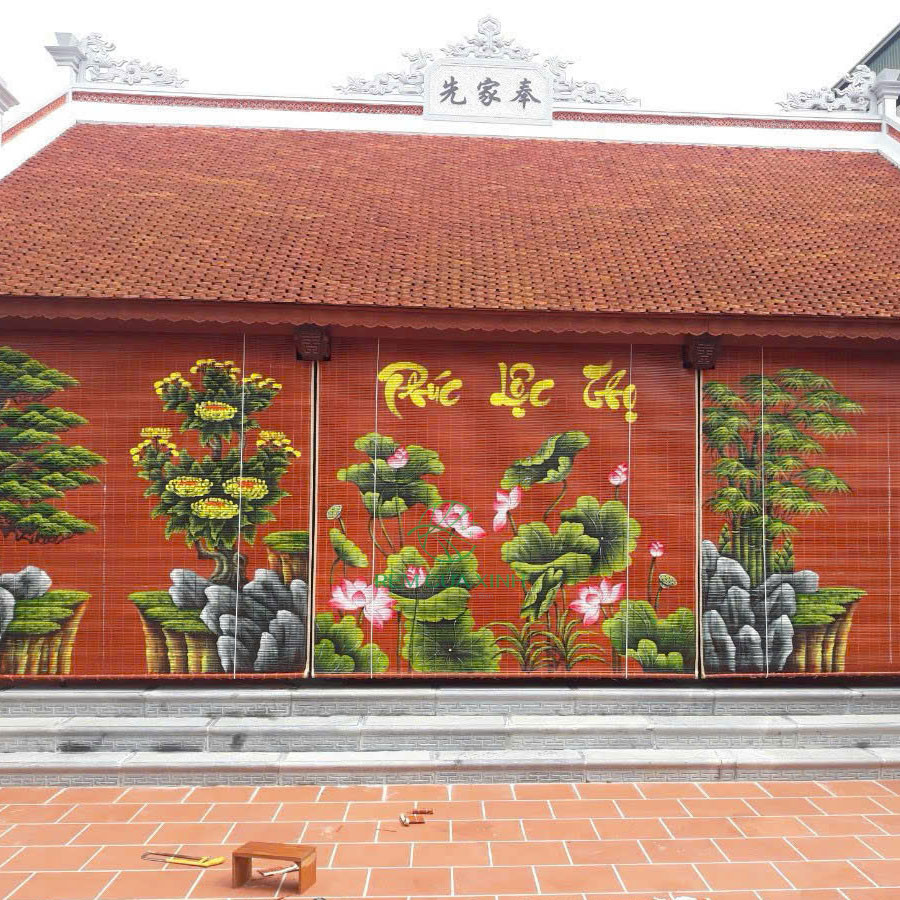 rem-tre-truc-012 Rèm tre trúc trang trí nhà thờ họ