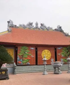 Rèm tre trúc trang trí nhà thờ họ