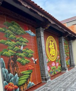 Rèm tre trúc trang trí nhà thờ họ Rèm tre trúc trang trí nhà thờ họ