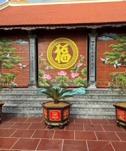 Rèm tre trúc trang trí nhà thờ họ