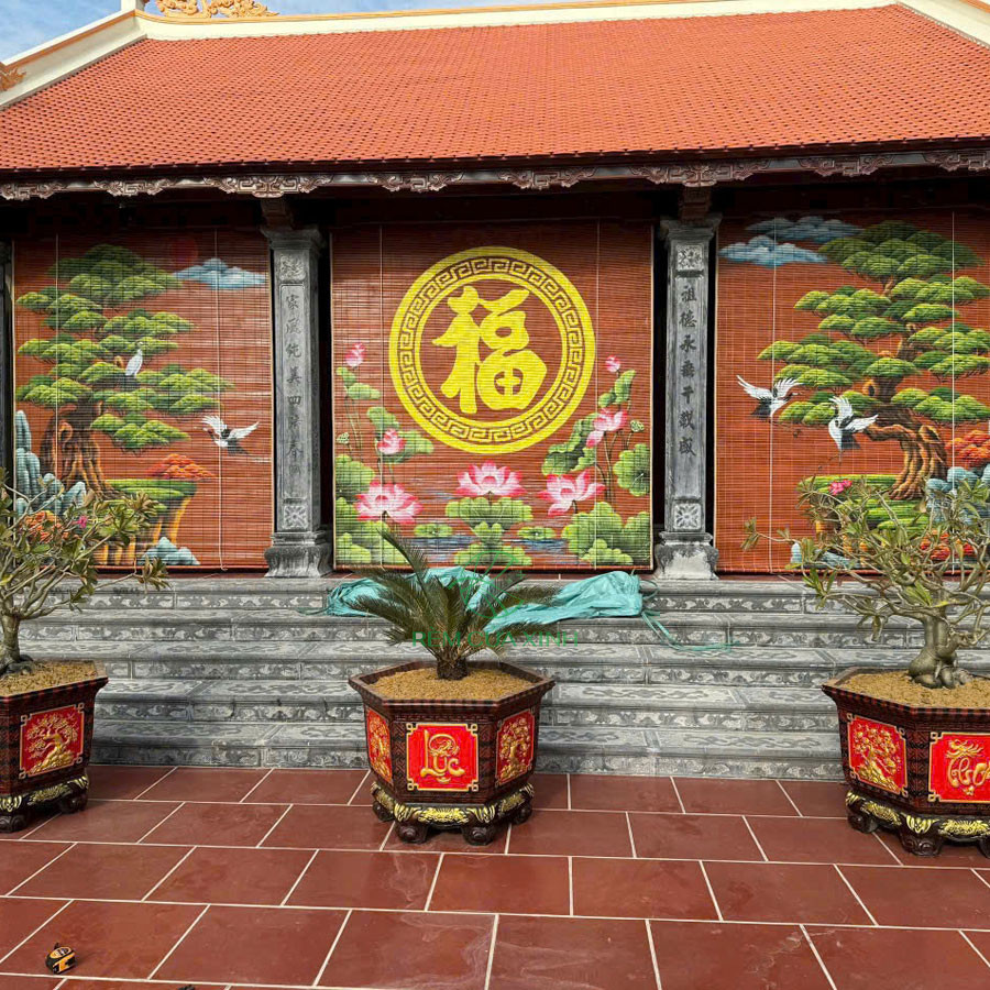 rem-tre-truc-09 Rèm tre trúc trang trí nhà thờ họ