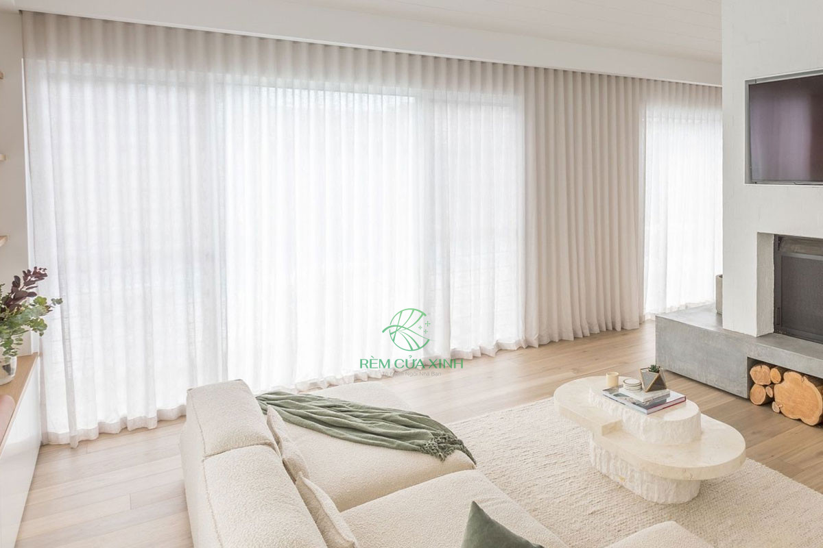 rèm vải 2 lớp phòng khách rèm vải 2 lớp phòng khách